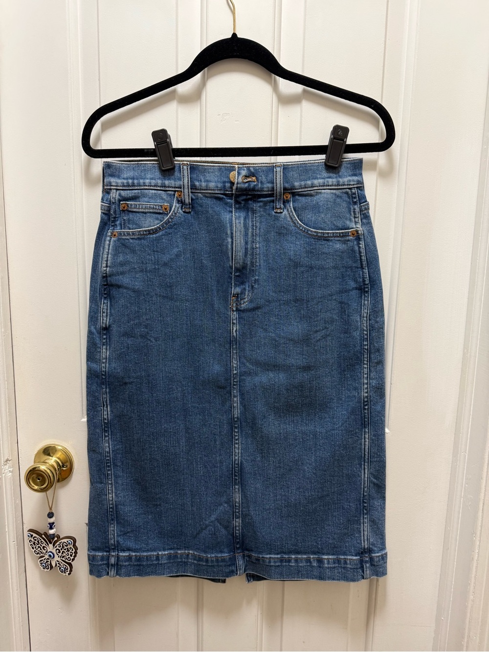J. Crew Mid-Blue Straight Denim Skirt, Size 2